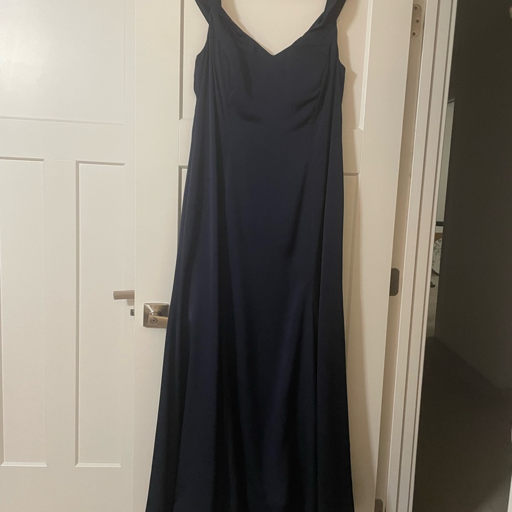 Camille La Vie Navy Floor Length Formal Gown